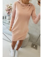 Off White pudrově béžové šaty