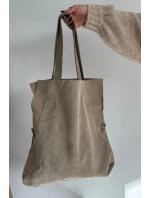 Semišová taška Shopper světle béžová Miraya Semišová taška Shopper světle béžová Miraya