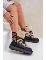 Dámské sněhule D.Franklin s kožíškem – černé