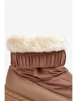 Dámské sněhule na tlusté podešvi tmavě béžové Lureta