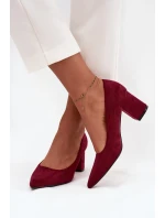 Dámské lodičky s špičatými špičkami na sloupku bordové Pavira Dámské lodičky s špičatými špičkami na sloupku bordové Pavira