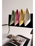 Klasické lakované lodičky z umělé kůže růžové Odira