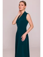 S409 Košilové šaty ve fitted střihu - zelené S409 Košilové šaty ve fitted střihu - zelené