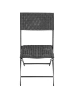 BALKONOVÝ NÁBYTEK SET STŮL 58X58X70CM A 2 ŽIDLE ČERNÁ