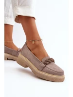 Dámské semišové mokasíny s ozdobou Cappuccino Zazoo 3429/W Dámské semišové mokasíny s ozdobou Cappuccino Zazoo 3429/W