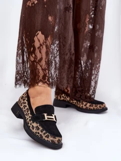 Semišové Dámské Mokasíny Panteřové Černé Vinceza 66791