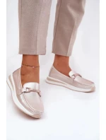 Dámské kožené mokasíny S.Barski – perlově růžové