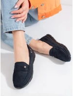 Jedinečné mokasíny Granatowy dámské bez podpatku Jedinečné mokasíny Granatowy dámské bez podpatku