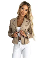 481-1 Semišová RAMONESKA s dlouhými rukávy a zipy - BEACH