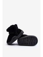 Dětské sněhule na suchý zip černé Unitia