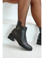 Zateplené dámské boty na podpatku se zipem černé Vinceza 66724