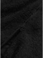Černá dámská bunda typu beránek s kapucí (h-1030-01)