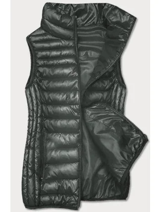 Dámská vesta v khaki barvě se stojáčkem (B8233-11) Dámská vesta v khaki barvě se stojáčkem (B8233-11)