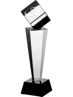 Gravírovaná skleněná trofej s pouzdrem