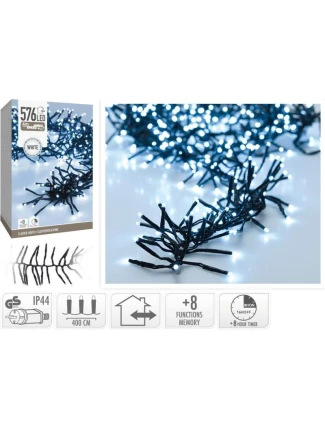 VÁNOČNÍ STROM SVĚTLA SVĚTELNÝ ŘETĚZ 576 VEDL ČASOVAČ STUDENÁ BÍLÁ VÁNOČNÍ STROM SVĚTLA SVĚTELNÝ ŘETĚZ 576 VEDL ČASOVAČ STUDENÁ BÍLÁ