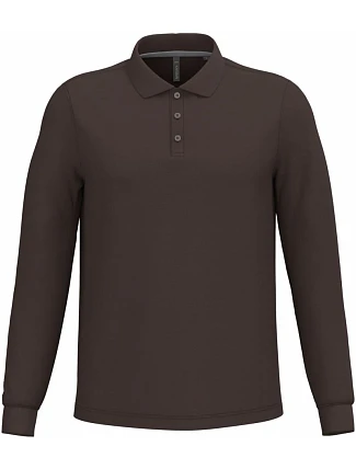 Kariban K 243 Pánské piqué polo s dlouhým rukávem 20.K243 chocolate