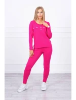 Sada s knoflíkovým výstřihem fuchsiová Sada s knoflíkovým výstřihem fuchsiová