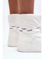 Dámské sněhule s ozdobným uvázáním bílé Siracna