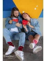 Ponožky COUPLE BOX 2 Páry Krabička Srdce Rainbow Socks