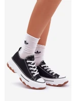 Nízké dámské tenisky na platformě černé Aradwin