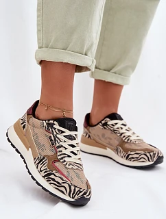 Dámské sportovní tenisky s potiskem Big Star TT274333 Béžové