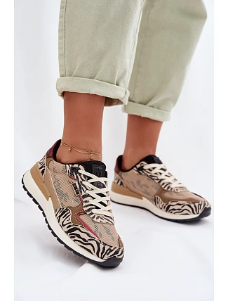 Dámské sportovní tenisky s potiskem Big Star TT274333 Béžové