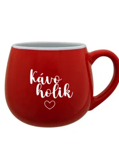 KÁVOHOLIK - červený keramický hrníček 300 ml