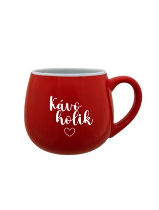 KÁVOHOLIK - červený keramický hrníček 300 ml KÁVOHOLIK - červený keramický hrníček 300 ml