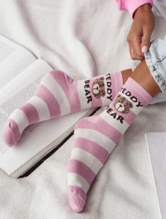 DÁMSKÉ PONOŽKY S MEDVÍDKEM/PROUŽKEM 0200.146