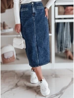 Džínová midi sukně s rozparkem VISTANO modrá FashionStreet CY0485 Džínová midi sukně s rozparkem VISTANO modrá FashionStreet CY0485