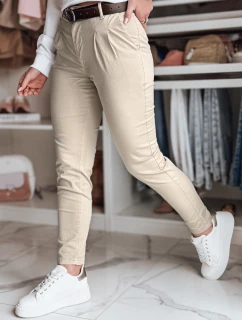 Dámské chinos kalhoty s páskem MODELA cappuccino FashionStreet UY2566