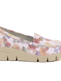 Dámské boty na platformě růžové s květinami M.Daszynski MR23109D