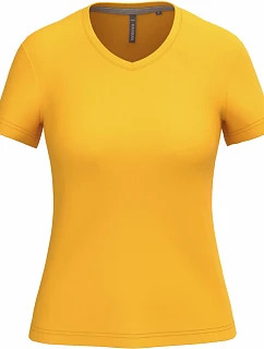 Kariban K 381 Dámské tričko s výstřihem do V 20.K381 yellow