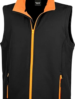 Result R 232M Pánská 2-vrstvá softshell vesta "Printable" 30.232M black/orange