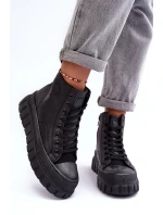 Ocieplane Kožené Boty Na Zip Big Star MM274625 Černé