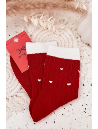 Dámské Vánoční Ponožky Ve Srdíčkách Červené Dámské Vánoční Ponožky Ve Srdíčkách Červené