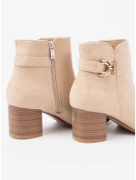 Trendy dámské  kotníčkové boty Jasnobeżowy Obcas