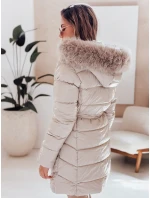 Dámská zimní bunda CASSERIE prošívaná s kapucí světle béžová FashionStreet TY4926
