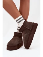 Semišové zimní boty pro ženy Vinceza 97962 čokoládové