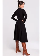 B130 Rozšířená midi sukně - černá