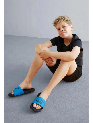 Junior žabky Cool Cat 2.0 Jr 390881 07 Modrá s černou - Puma