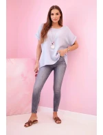 Mušelínová halenka s náhrdelníkem fuchsie