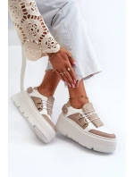 Zazoo 1833 Dámské Kožené Tenisky na Masivní Podrážce Bílé Zazoo 1833 Dámské Kožené Tenisky na Masivní Podrážce Bílé