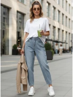 Dámské baggy džíny s vysokým pasem modré FashionStreet UY2856