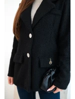 Dámská bunda z měkkého beránka s límcem černá