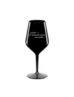 PROTOŽE BÝT ZDRAVOTNÍ SESTRA NENÍ PRDEL - černá nerozbitná sklenice na víno 470 ml
