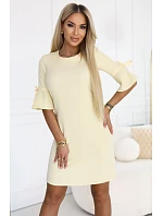 Dámské šaty 217-12 NEVA  pastelově žluté - Numoco