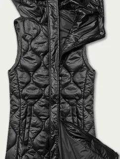 Černá dámská vesta s kapucí (LD-7519)