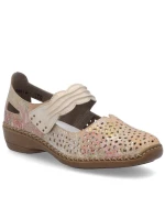 Dámská kožená prolamovaná obuv na suchý zip Rieker 41399-92