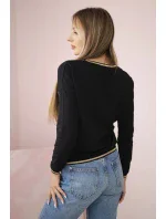 Dámská mikina s flitrovým nápisem černý